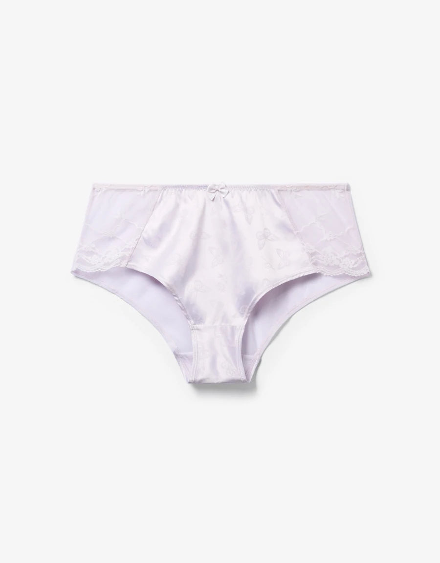 Lace-Trim Satin Bridal Hipster Panty