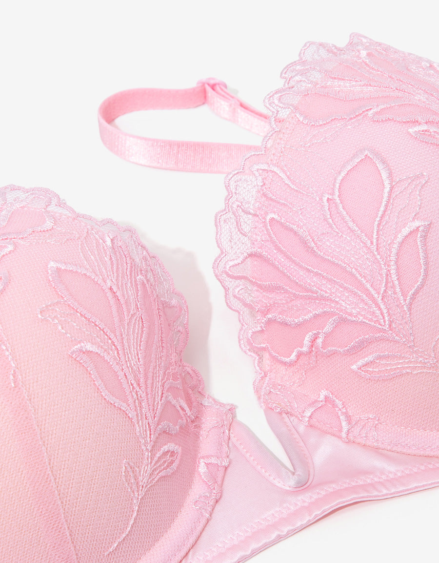Embroidered Plunge Bra