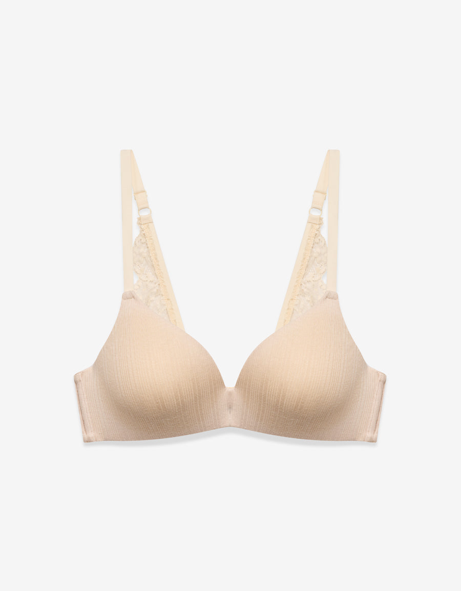 Ribbed Bra in Cream