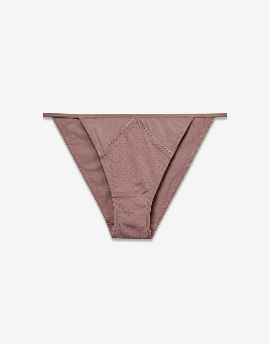 Cotton Tanga Panty in Mocha