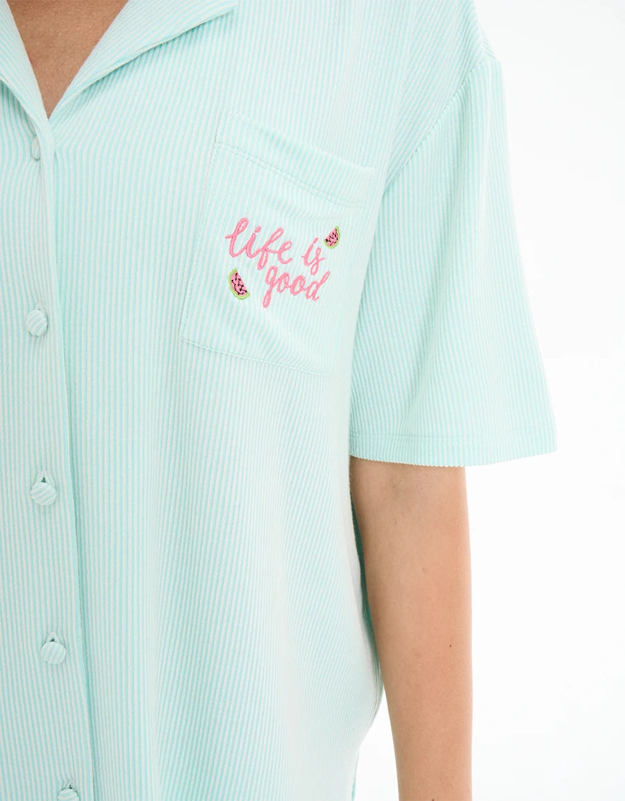 Ribbed Pajama Set