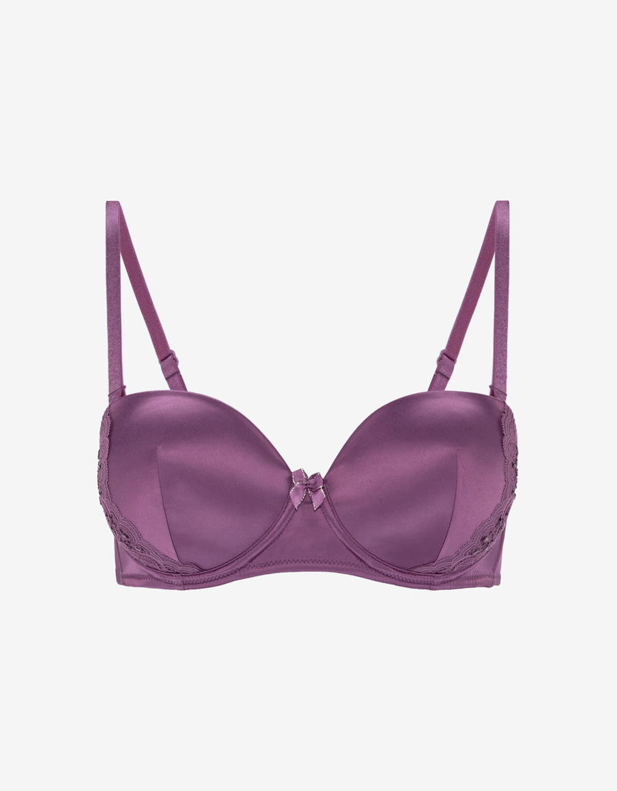 Sparkle Lace-Trim Satin Multiway Bra